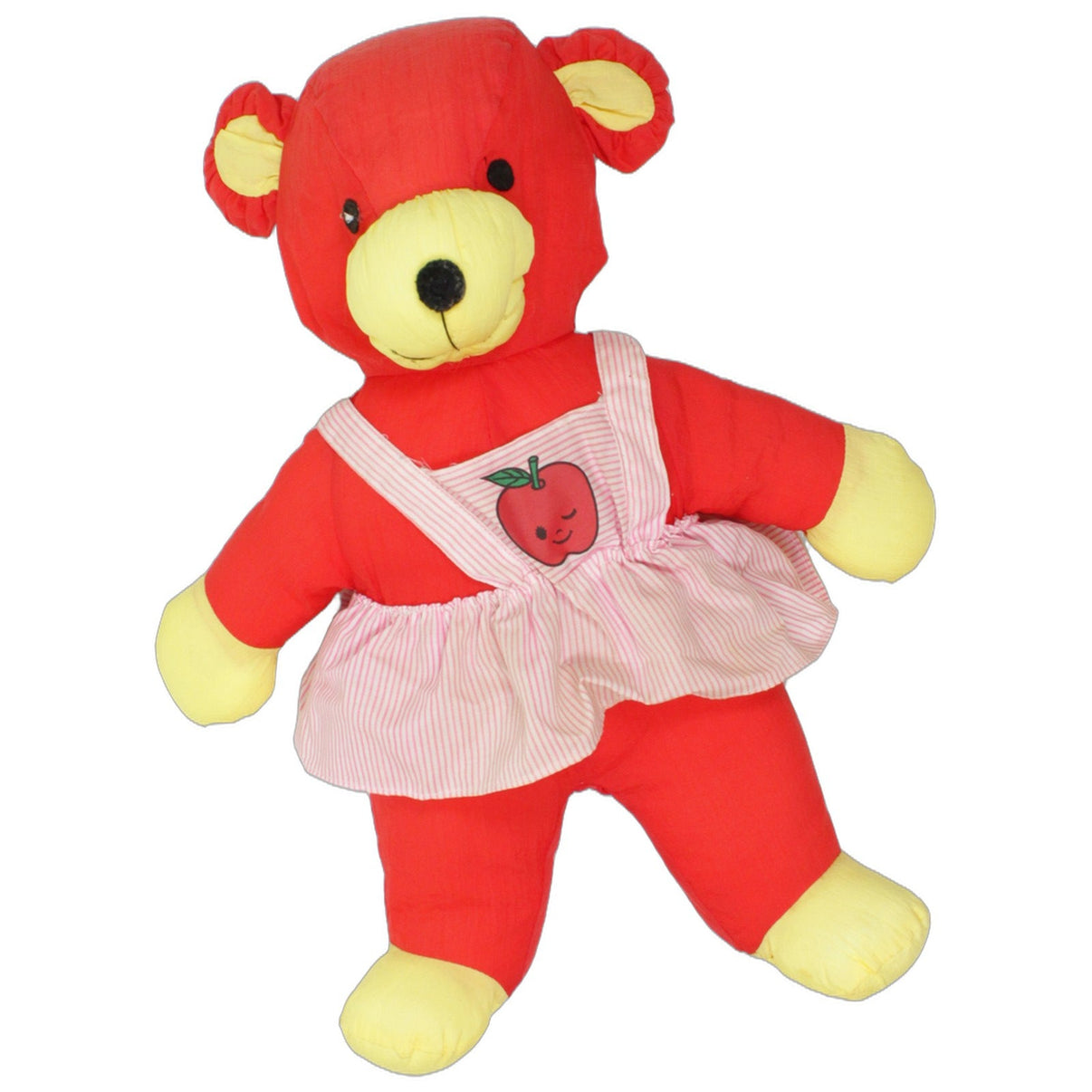 123000025565 Unbekannt Roter XL Teddybär mit gestreiftem Kleid Kuscheltier Kumpel Leo 45cm ebay-20-stofftiere Gebraucht