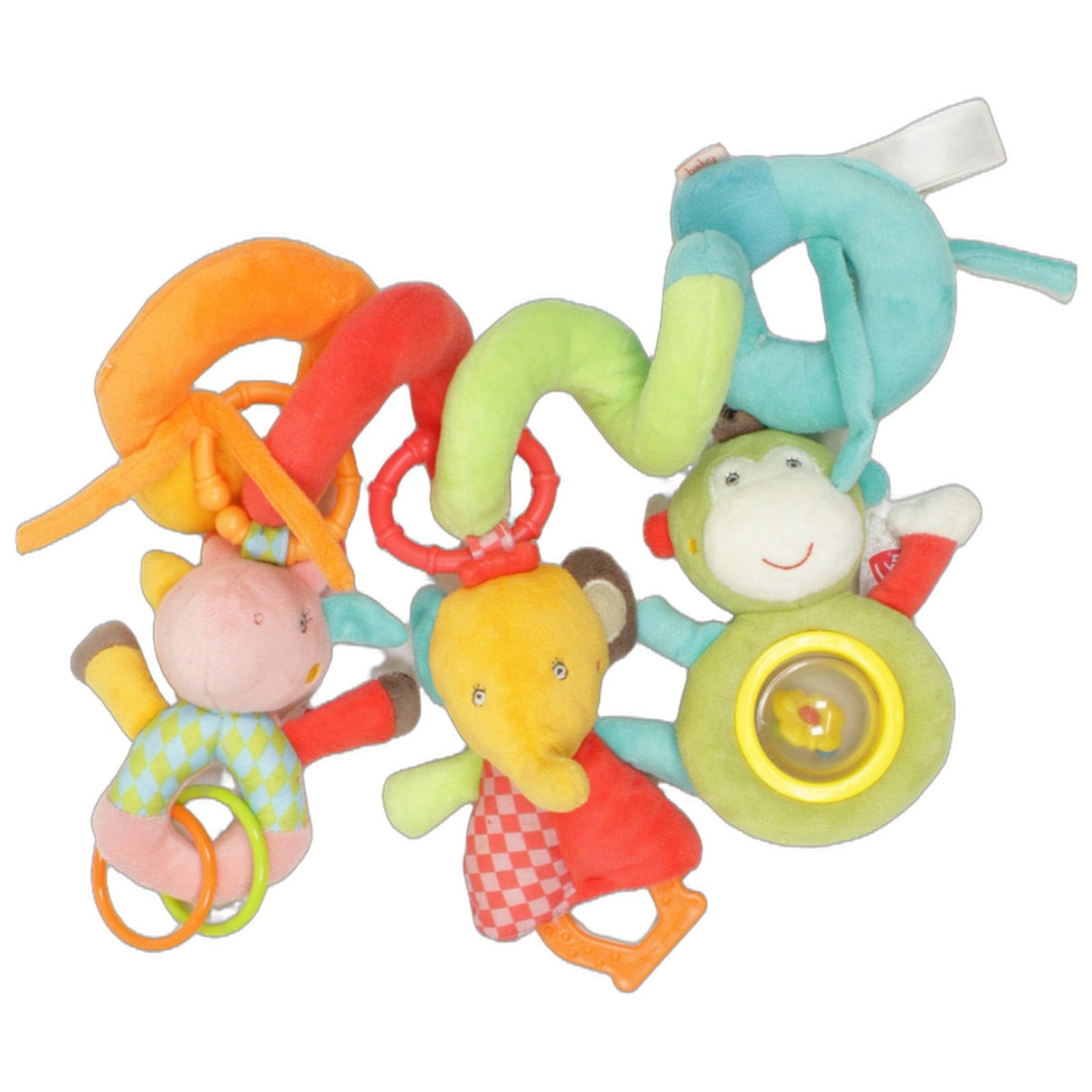 123000025590 Fehn Großes Aktivitätsspielzeug mit Affe, Elefant und Giraffe Kinderwagen-Kette Kumpel Leo 35cm Affe Baby & Kleinkind