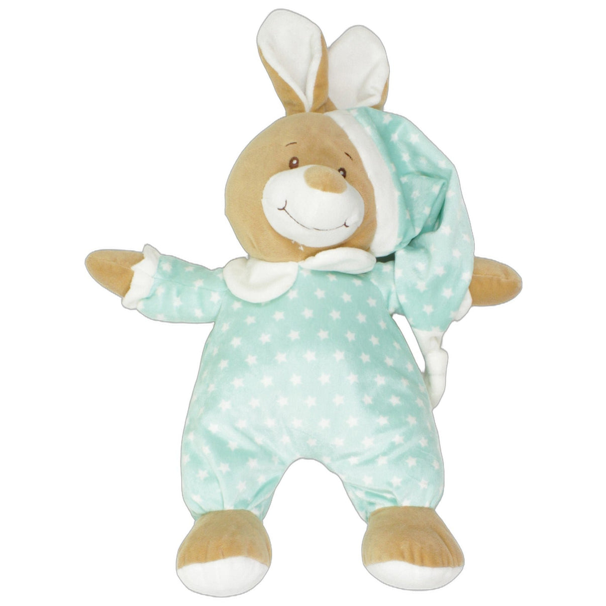 123000025674 Unbekannt Großer Hase mit Pyjama und Schlafmütze Kuscheltier Kumpel Leo 35cm Beige Blau