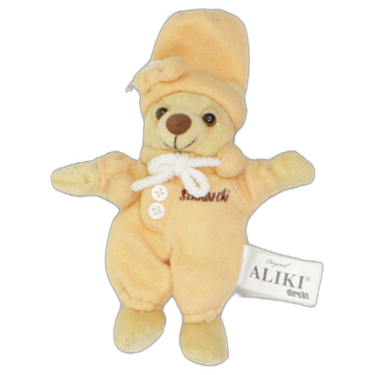 123000025801 ALIKI Teddybär mit oranger Kleidung Kuscheltier Kumpel Leo 16cm Beige ebay-stofftiere