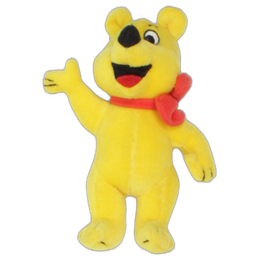 Gelber Bär mit roter Schleife