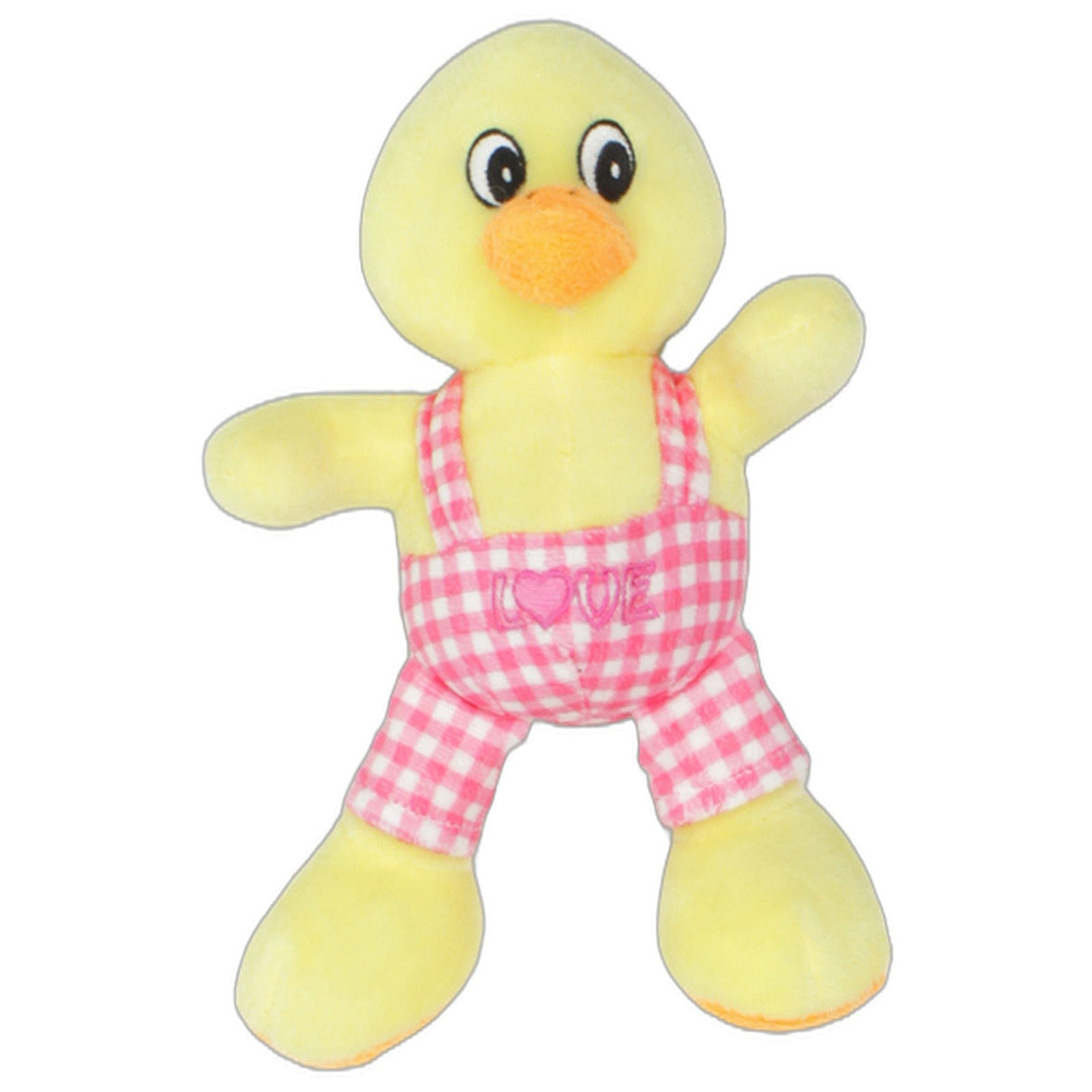 123000025857 Fortura Gelbe Ente mit Karo-Latzhose "LOVE" Kuscheltier Kumpel Leo 26cm ebay-stofftiere Ente