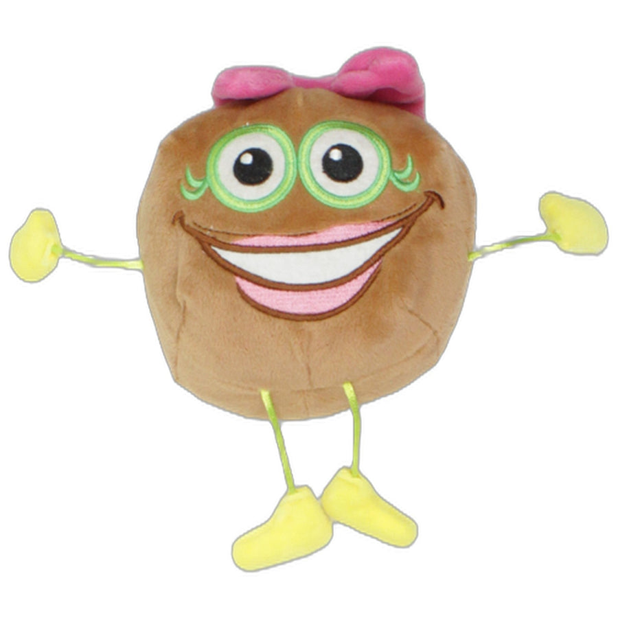 Lustiges Maskottchen mit pinker Schleife & Schlenker Armen