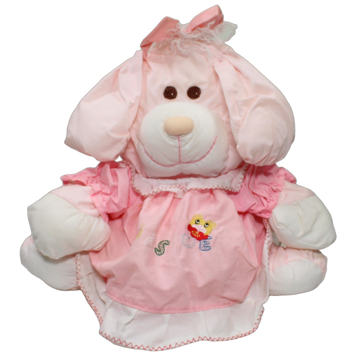 123000025897 Unbekannt Großer rosa Hund mit Kleid "Kiss Me" Kuscheltier Kumpel Leo 36cm ebay-20-stofftiere Gebraucht