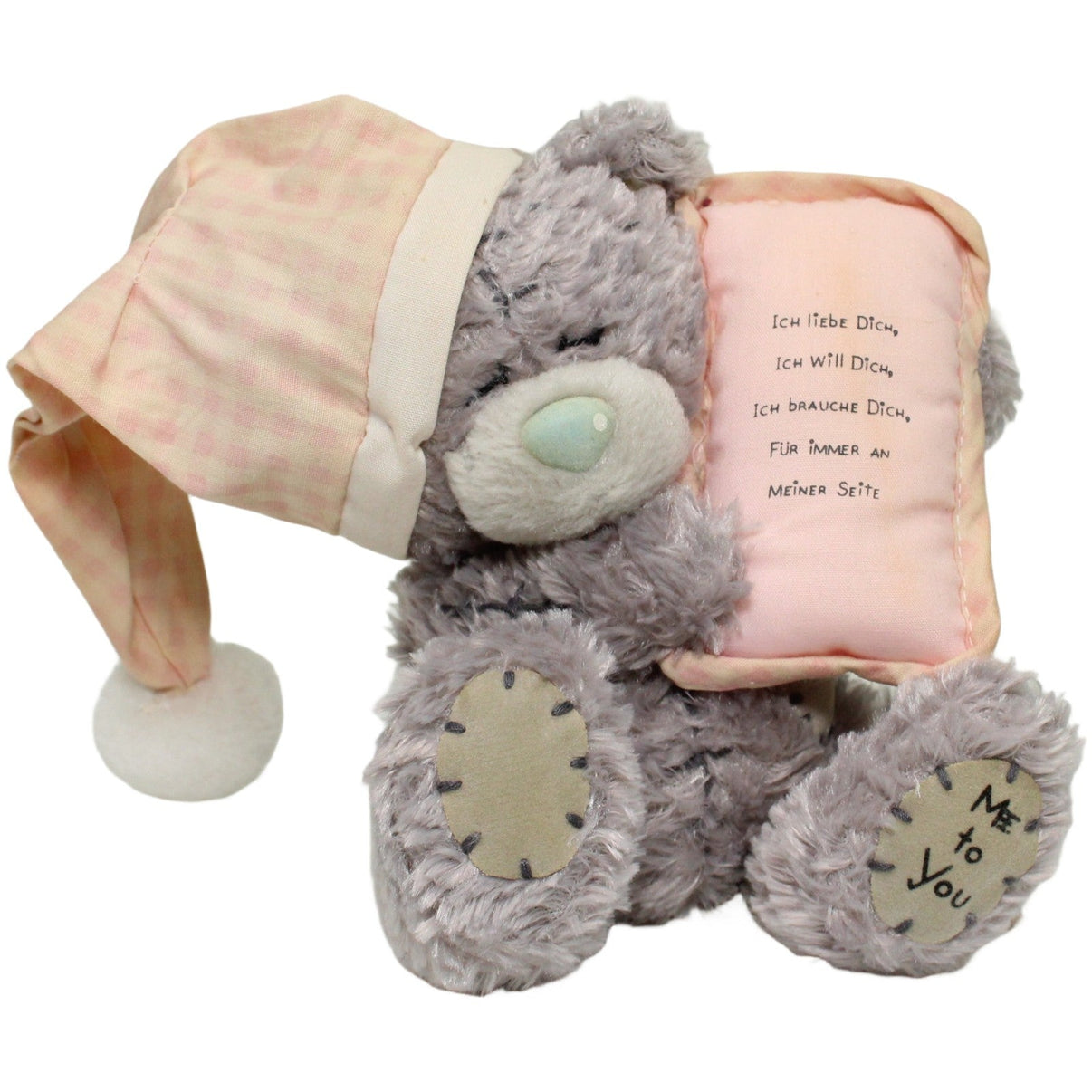 123000025911 Carte Blanche ME to You, Teddy mit Schlafmütze & Kissen mit Spruch Kuscheltier Kumpel Leo 15cm Beige ebay-20-stofftiere