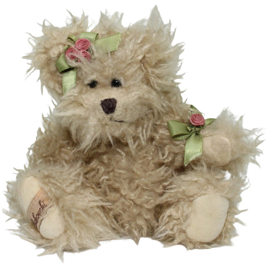 Zotteliger Teddy mit Röschen & Schleifen