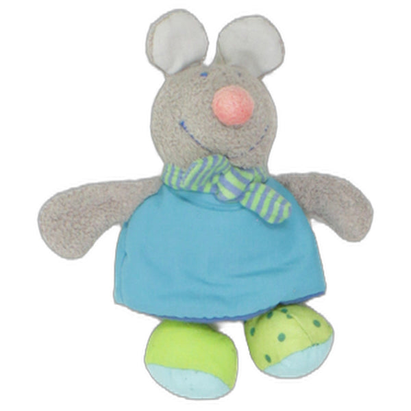 Graue Maus mit blauem Kleid