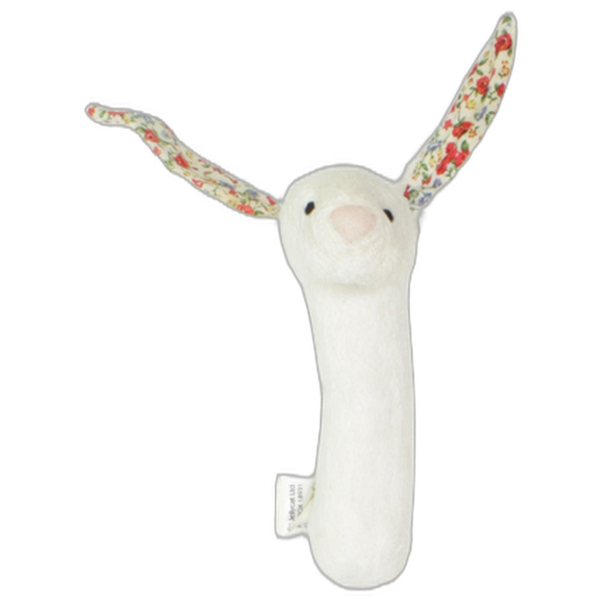 123000025998 Jellycat Weißer Hase mit Blumenmuster in den Ohren Greifling mit Quietscher Kumpel Leo 14cm Baby & Kleinkind Beige