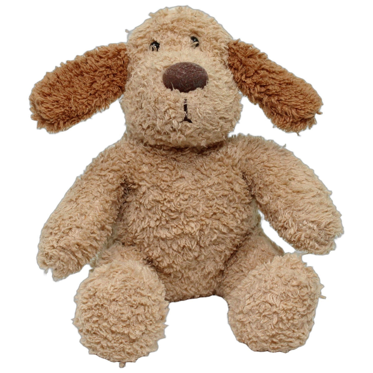 123000026121 Unbekannt Beige Hund mit braunen Ohren, sitzend Kuscheltier Kumpel Leo 20cm Beige Braun