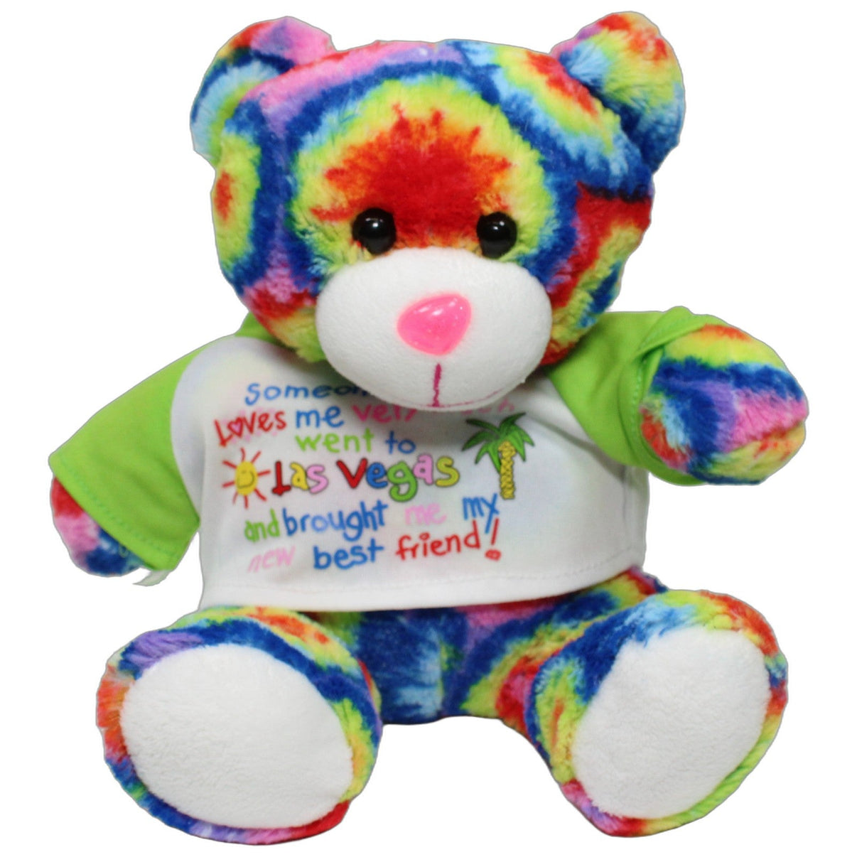 123000026160 Fiesta Toys Bunter Teddybär im Batik-Muster mit Shirt "Las Vegas" Kuscheltier Kumpel Leo 24cm ebay-stofftiere Gebraucht