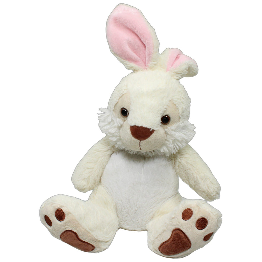 Weißer Hase mit langen Ohren, sitzend