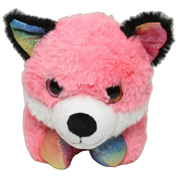 Pinker Fuchs mit bunten Glitzer-Ohren