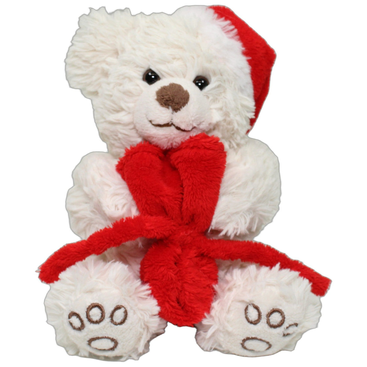 123000026186 Kuschelwuschel Eisbär mit rotem Sack und Zipfelmütze Kuscheltier Kumpel Leo 17cm Braun ebay-stofftiere