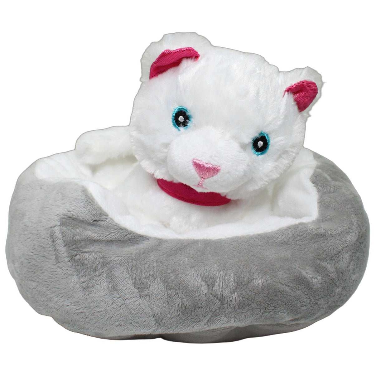 123000026240 T.T. International Weiße Katze im Körbchen Kuscheltier Kumpel Leo 22cm 23cm ebay-stofftiere