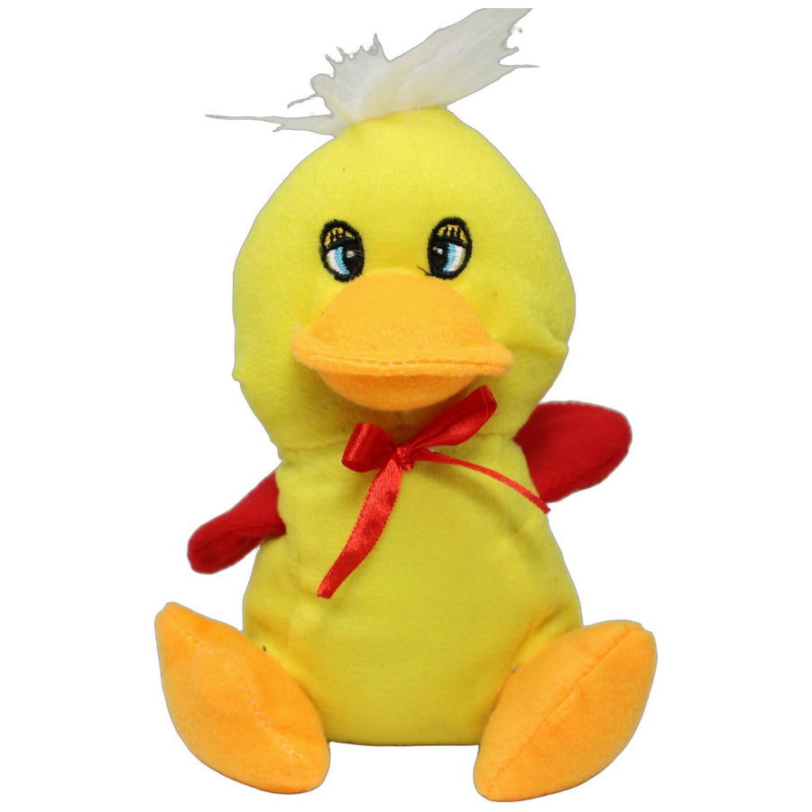 Gelbe Ente mit roter Schleife