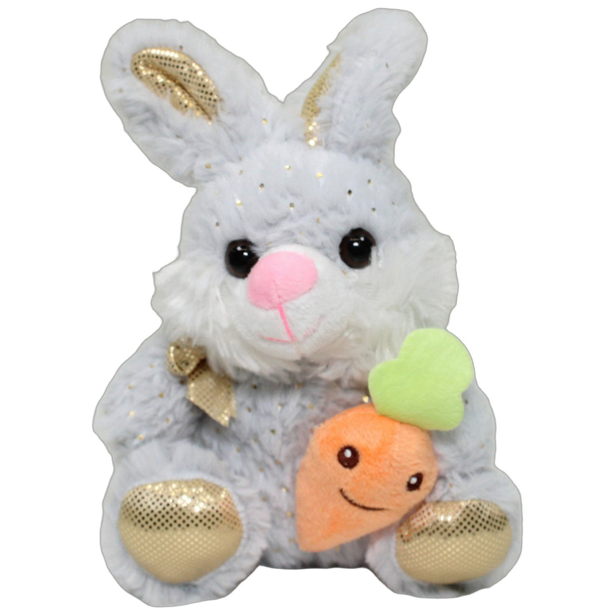 123000026284 Unbekannt Grau-goldener Hase mit Karotte Kuscheltier Kumpel Leo 12cm ebay-stofftiere Gebraucht