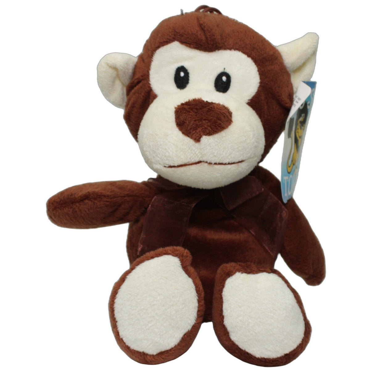 123000026306 FLOTI Brauner Schlenker-Affe mit Schleife Kuscheltier Kumpel Leo 30cm Affe Beige