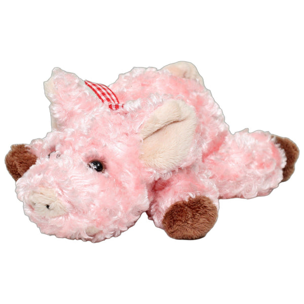 Rosa Schwein mit Schleife, liegend