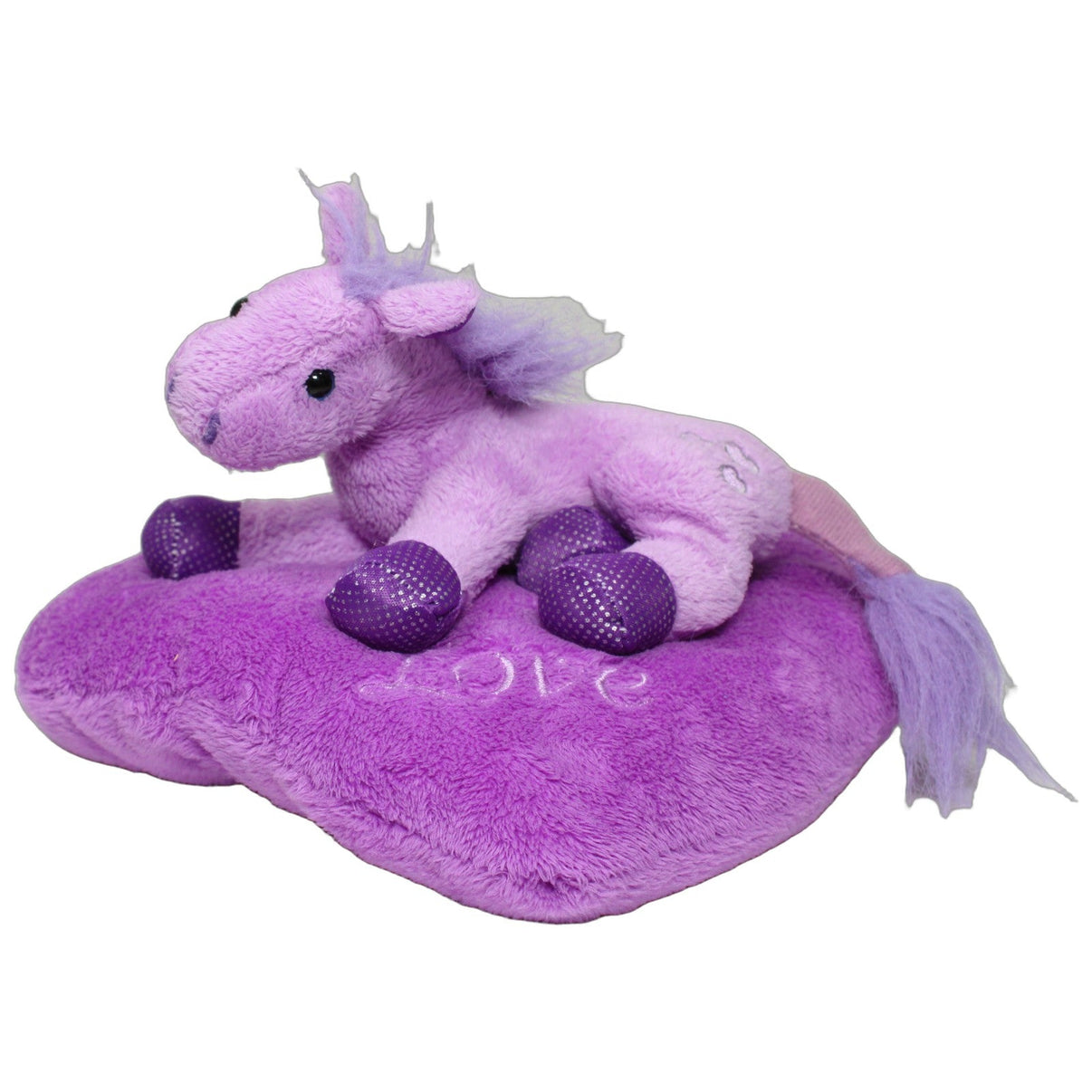 123000026328 KiK Lila Einhorn auf Herz-Kissen "Love" Kuscheltier Kumpel Leo 18cm 20cm ebay-stofftiere