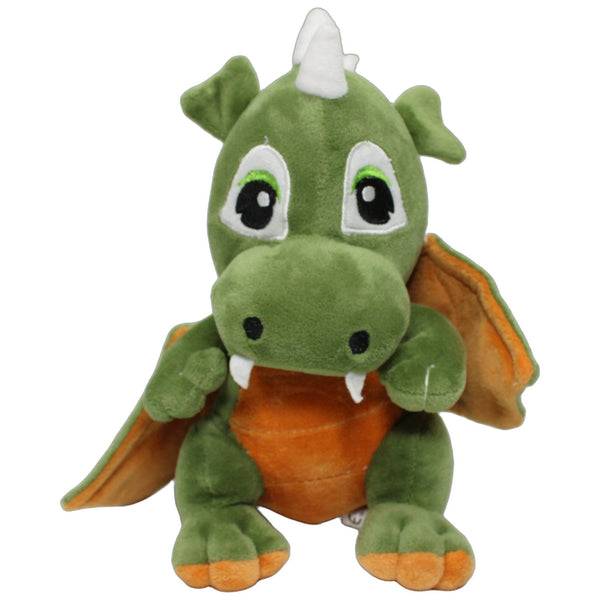 Grüner Drache mit orangen Flügeln
