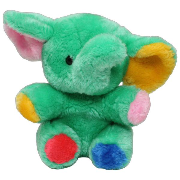 Grüner Elefant mit bunten Ohren & Füßen