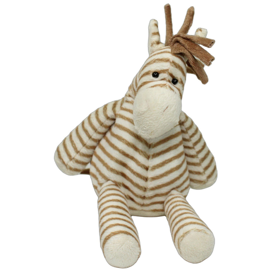 Beige gestreiftes Zebra, sitzend