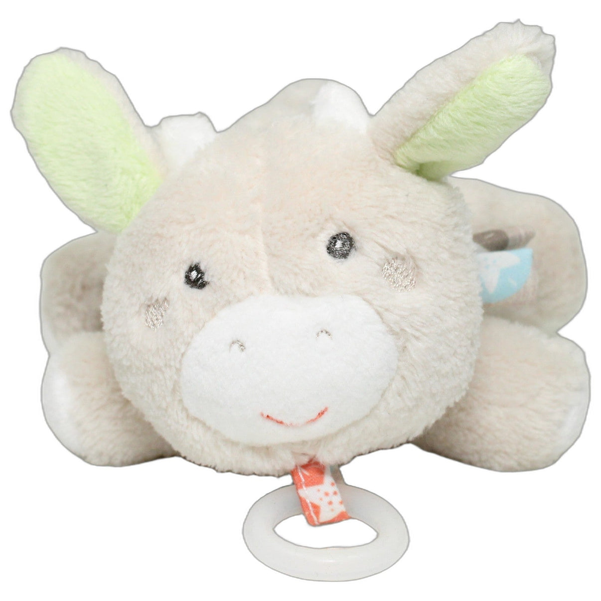 123000026458 Beauty Baby Kuh mit grünen Ohren und Ring, liegend Kuscheltier Kumpel Leo 13cm Baby & Kleinkind Beige