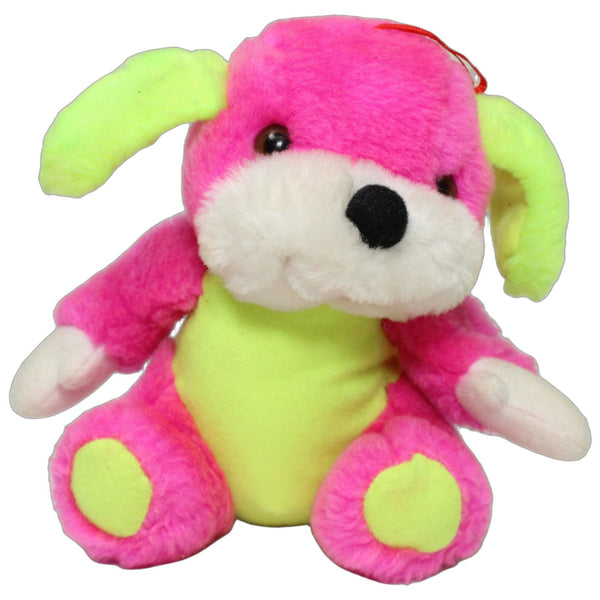 Süßer Pink-Neon Hund, sitzend