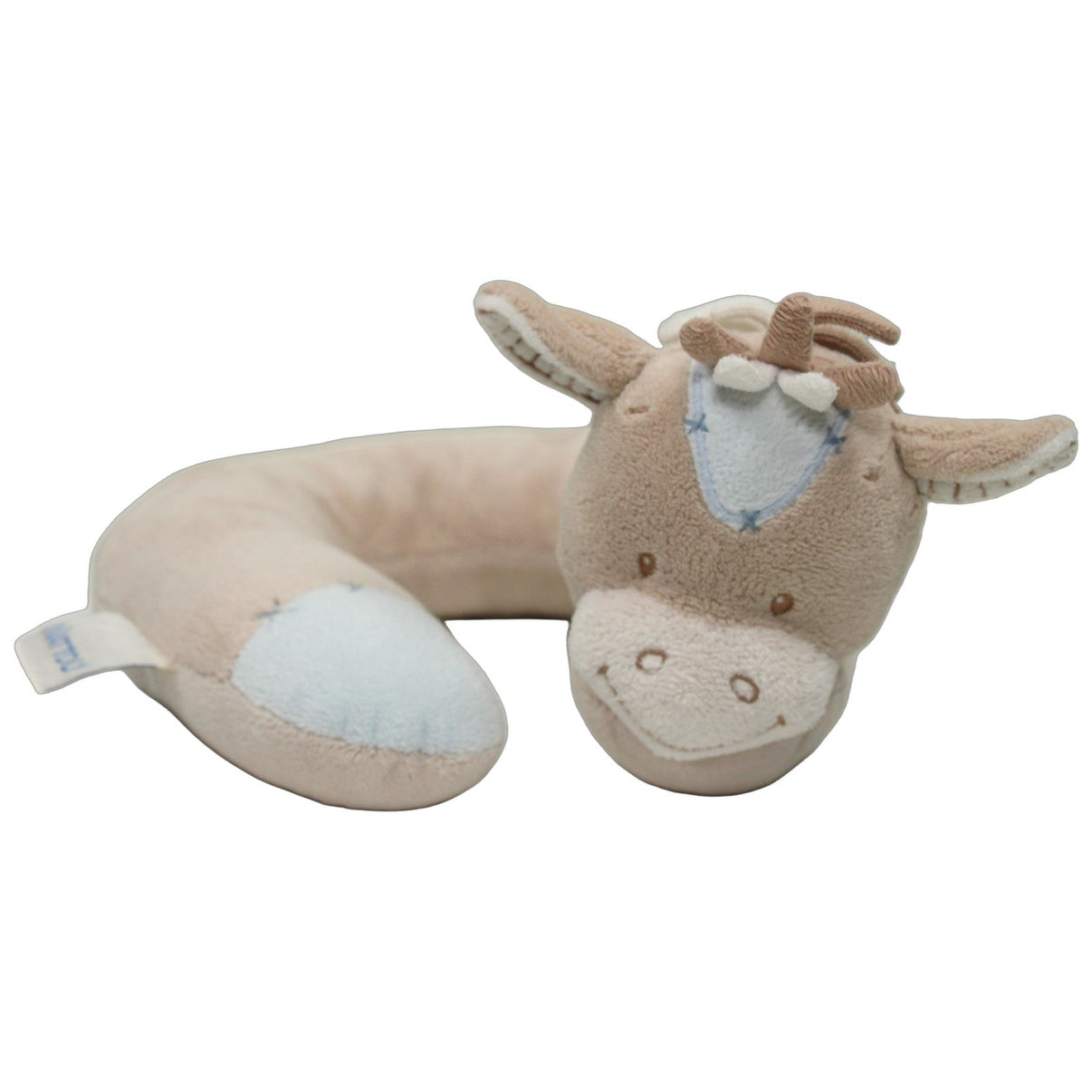 123000026517 Nattou Süßes Pferd, hellbraun Kinder-Nackenkissen Kumpel Leo 21cm Beige Blau