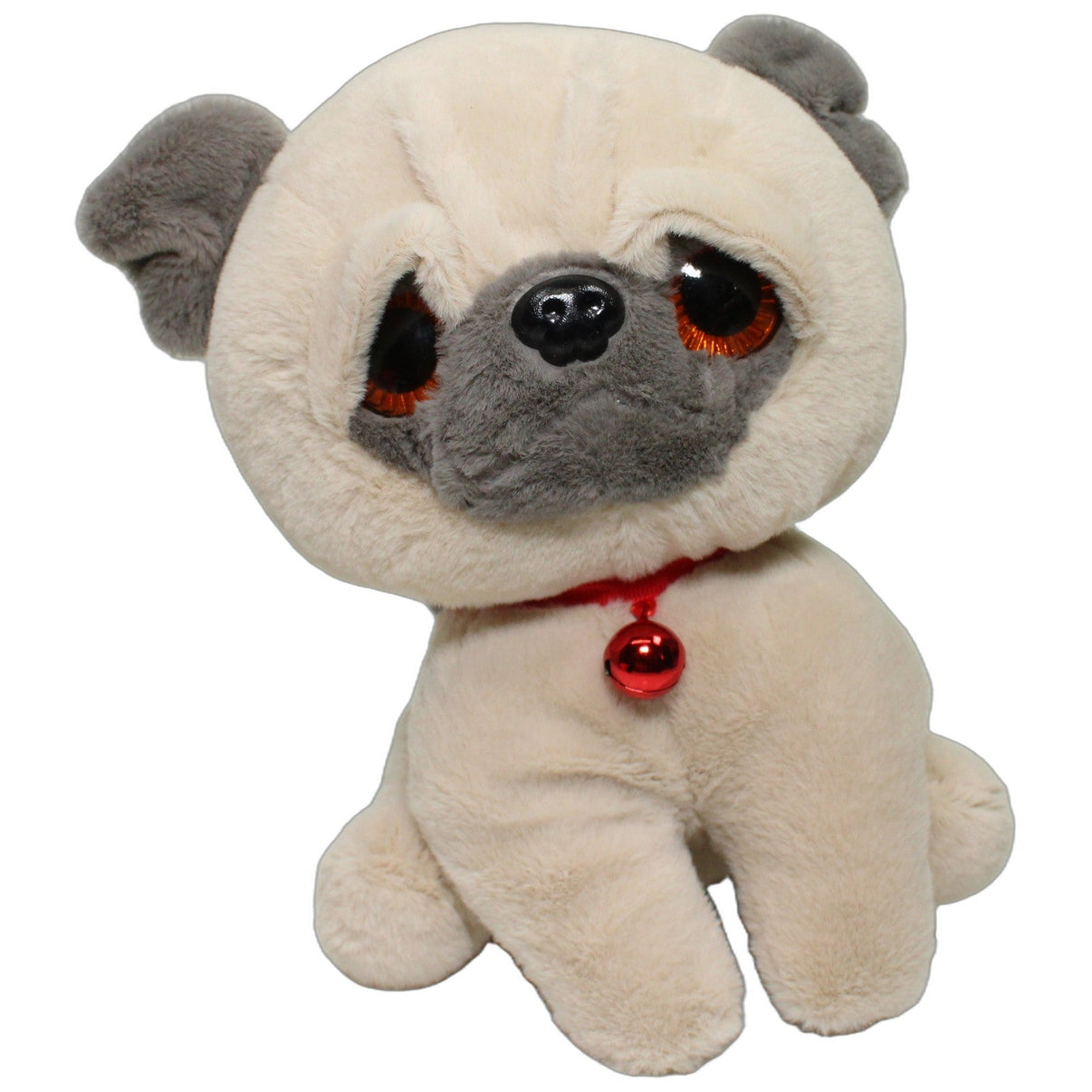 123000026535 Hengfa International Süßer Mops mit Glöckchen, sitzend Kuscheltier Kumpel Leo 20cm Beige ebay-stofftiere