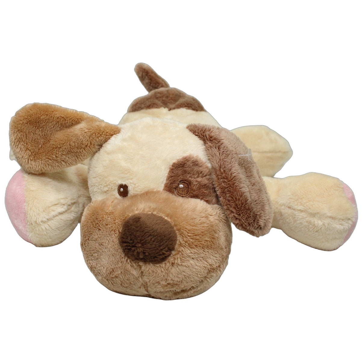 123000026561 Toy Place Süßer Hund mit rosa Halsband, liegend Kuscheltier Kumpel Leo 36cm Beige Braun