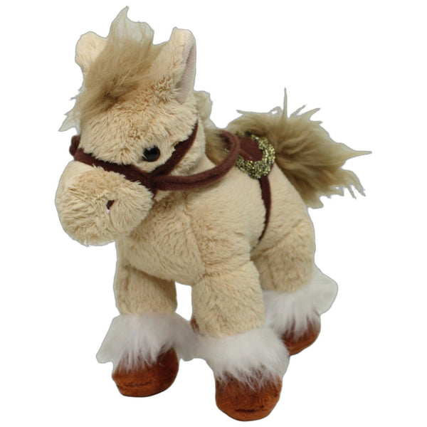 Süßes Pferd mit braunem Sattel, stehend
