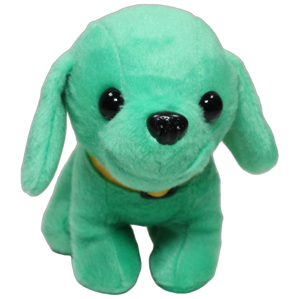 Grüner Hund mit gelbem Halsband