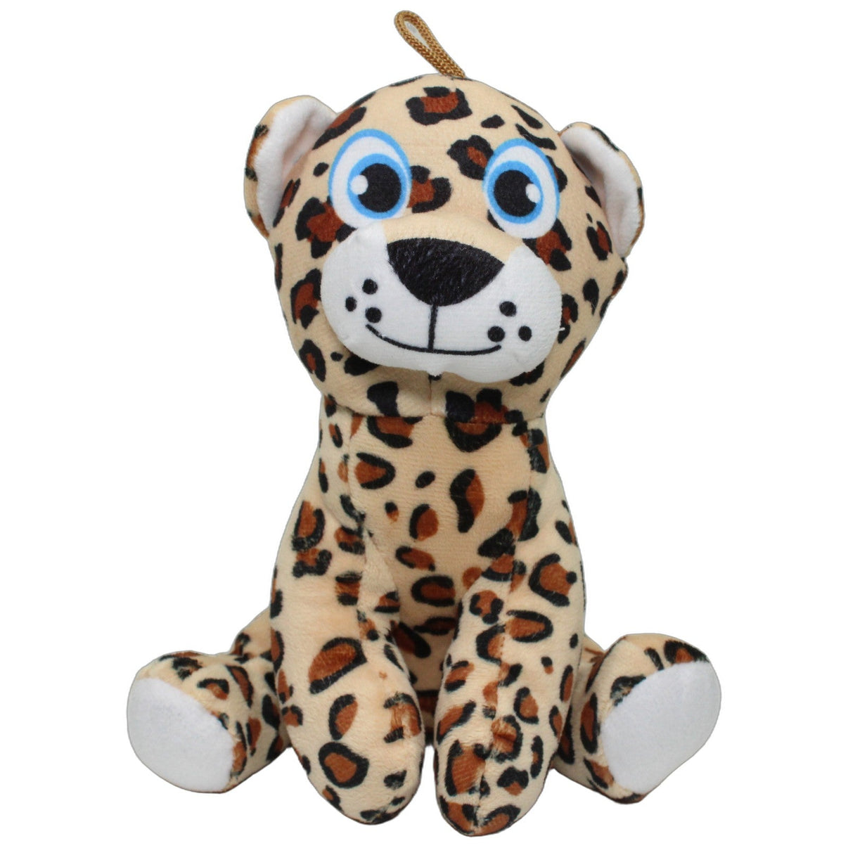 123000026710 LarSar Toys & Candies Süßer Leopard mit blauen Augen, sitzend Kuscheltier Kumpel Leo 20cm Beige Braun