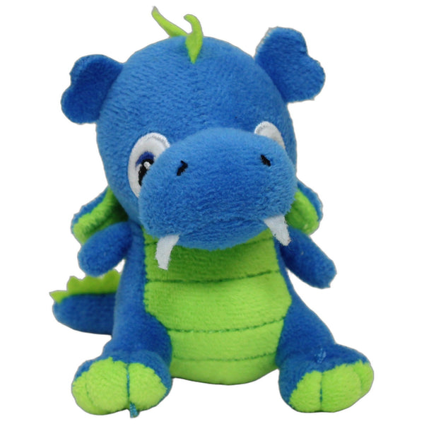 Blauer Drache mit grünem Bauch, sitzend