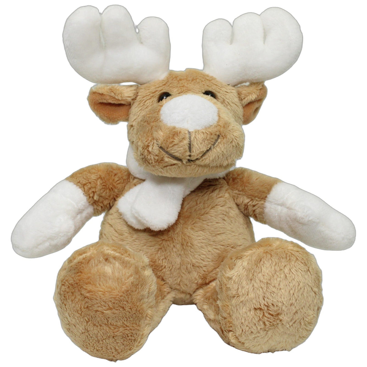 123000026789 Fareast Import Logistics Elch mit weißem Geweih, Handschuhen & Schal Kuscheltier Kumpel Leo 25cm Beige ebay-stofftiere