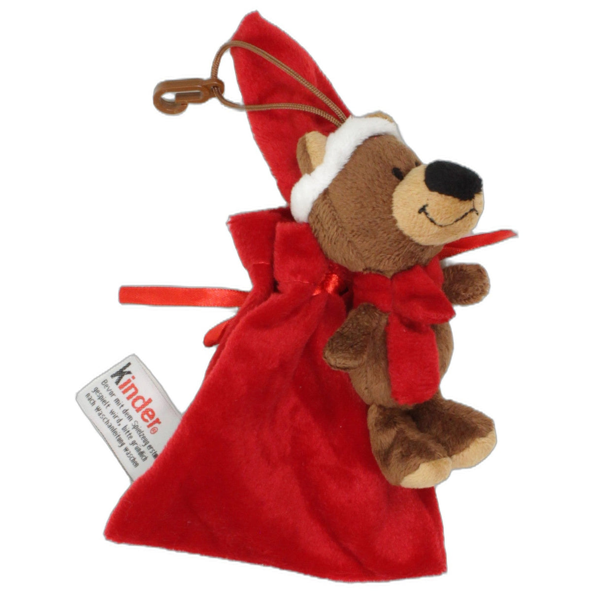 123000026834 Ferrero Bär mit Weihnachtsmütze & Sack zum Befüllen Kuscheltier Kumpel Leo 13cm Braun Bär