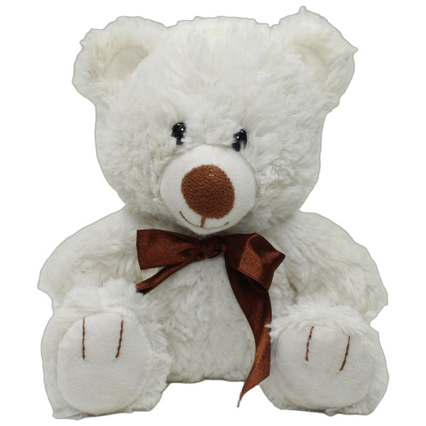 Süßer Zottel-Teddybär mit brauner Schleife