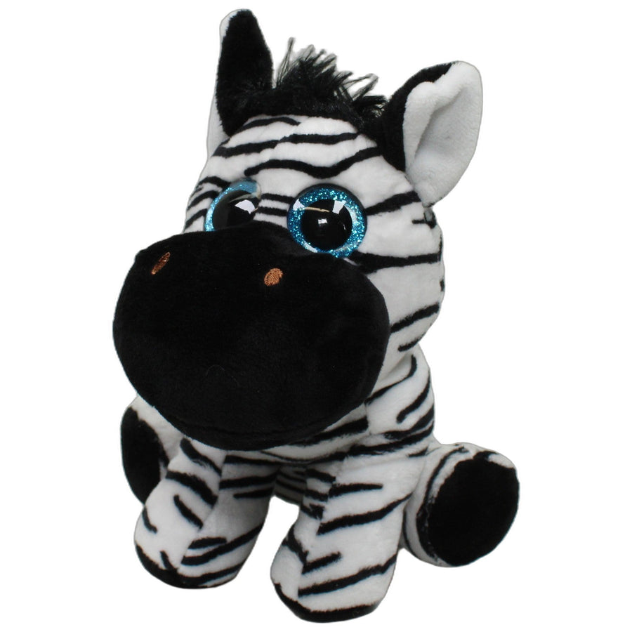 Süßes Zebra mit Glitzeraugen, sitzend