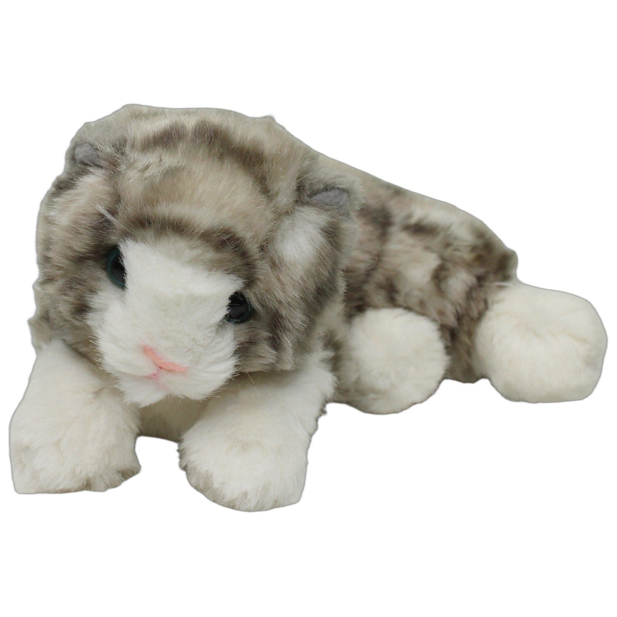 123000027033 Unbekannt Süßes graugestreiftes Katzenbaby, liegend Kuscheltier Kumpel Leo 20cm ebay-stofftiere Gebraucht