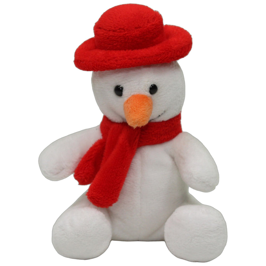 Kleiner Schneemann mit rotem Schal & Mütze