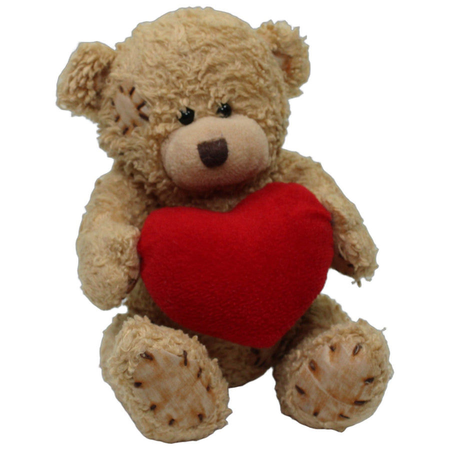 Teddybär mit Patches & Herz, sitzend