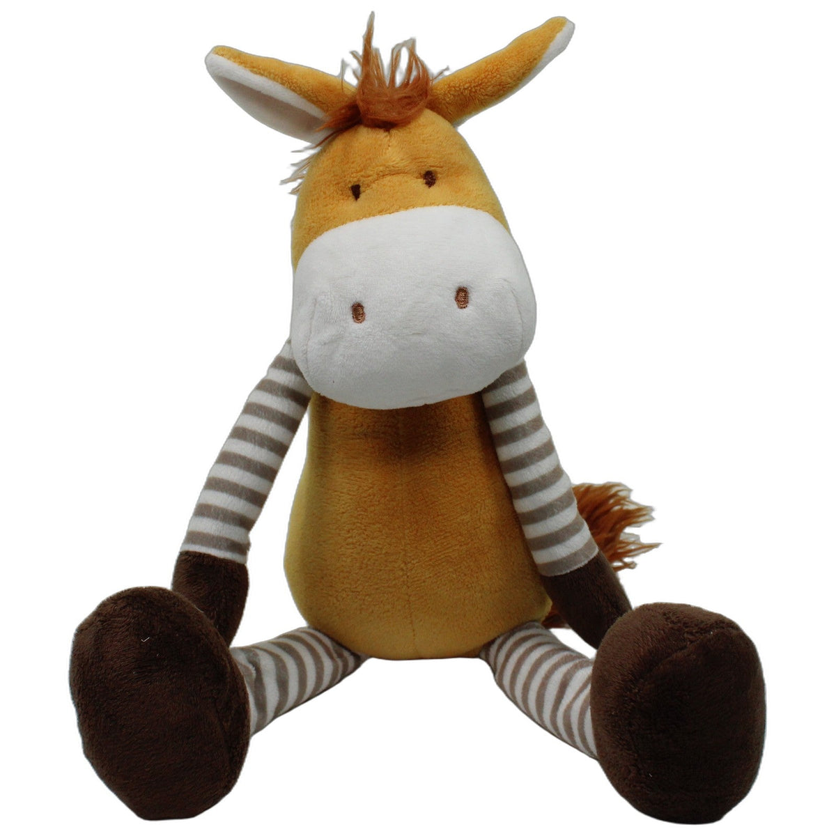 123000027139 inware Schlenker Pferd mit gestreiften Armen & Beinen Kuscheltier Kumpel Leo 35cm Braun ebay-stofftiere