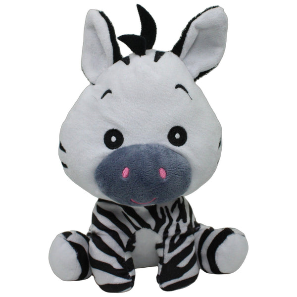 Süßes Zebra mit großem Kopf, sitzend