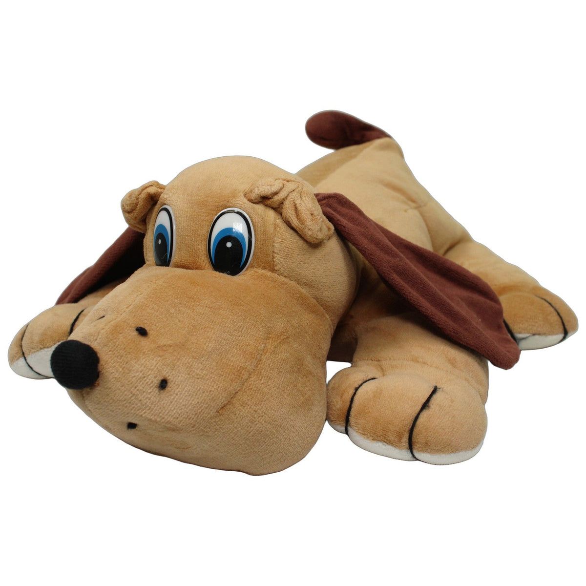 123000027161 Unbekannt Großer hellbrauner Hund mit blauen Augen, liegend Kuscheltier Kumpel Leo 35cm Beige Braun
