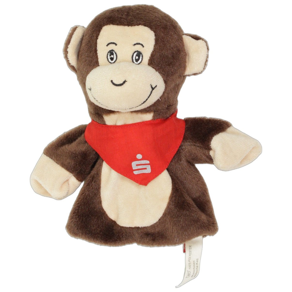 123000027218 Kehl Sparkasse, süßer Affe mit Halstuch Handpuppe Kumpel Leo 20cm Affe Beige