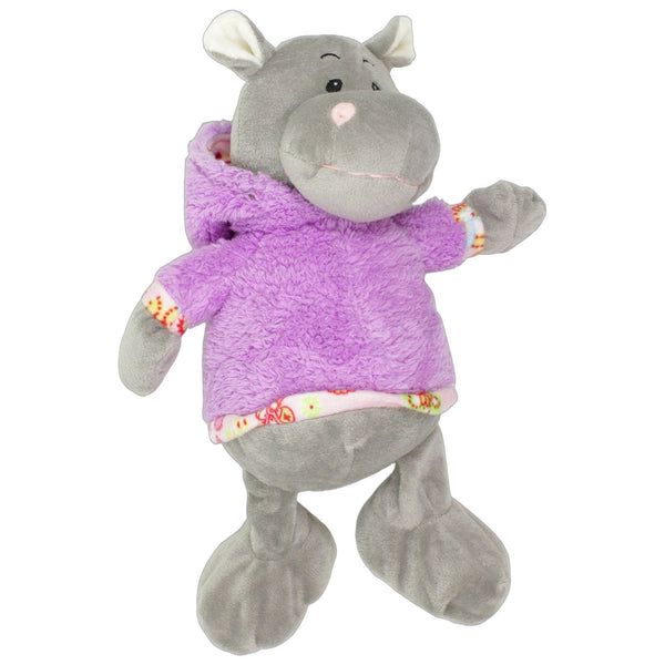 Nilpferd im lila Hoodie