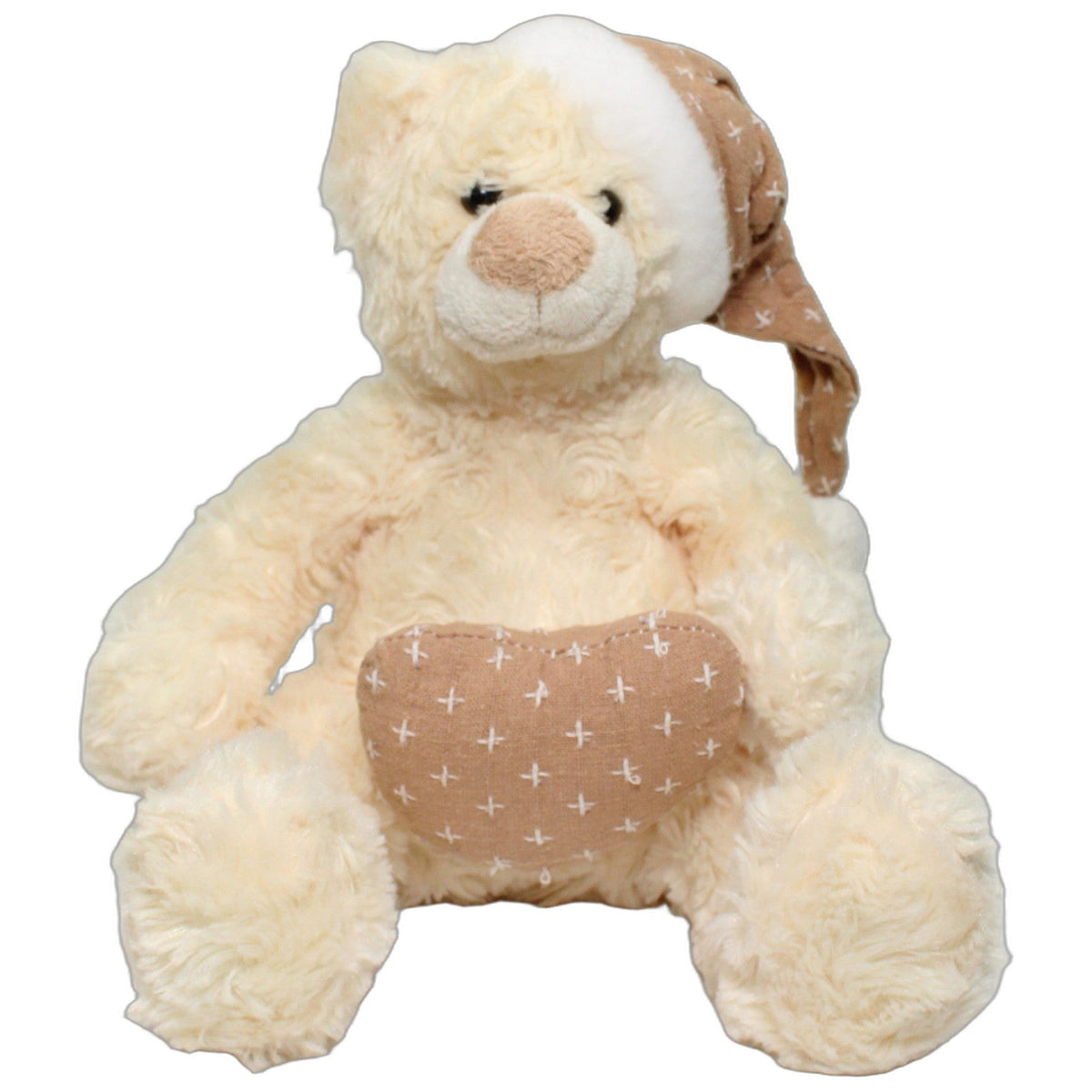 123000027392 Unbekannt Cremefarbener Teddybär mit Mütze&Herz Kuscheltier Kumpel Leo 30cm _Wieder Da_ Beige