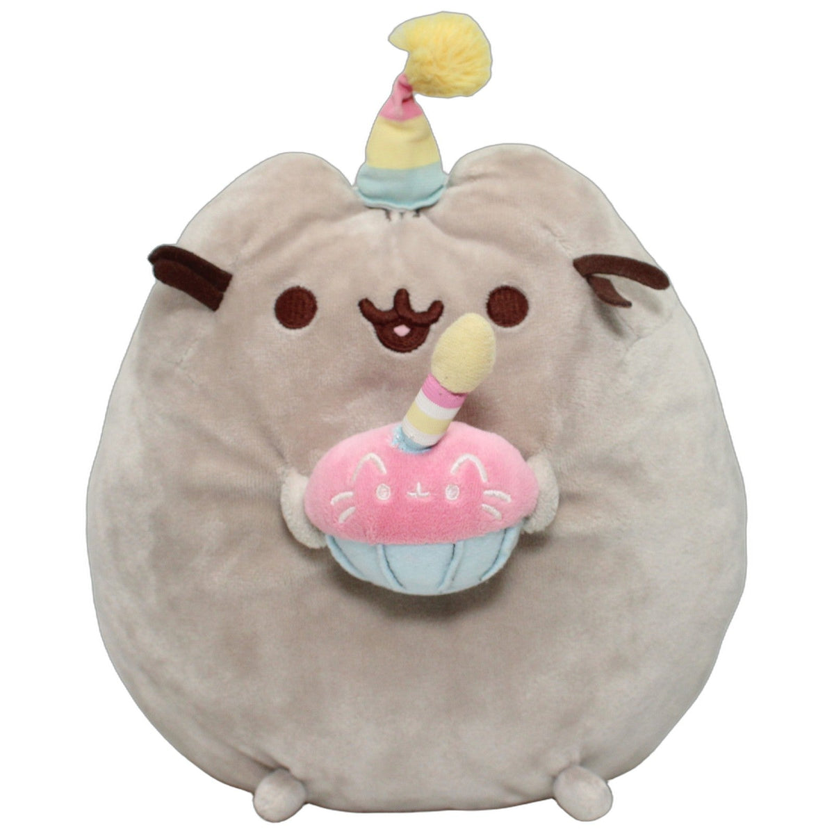 123000027428 Spin Master Pusheen mit Geburstagshut & Kuchen Kuscheltier Kumpel Leo 25cm Beige Blau