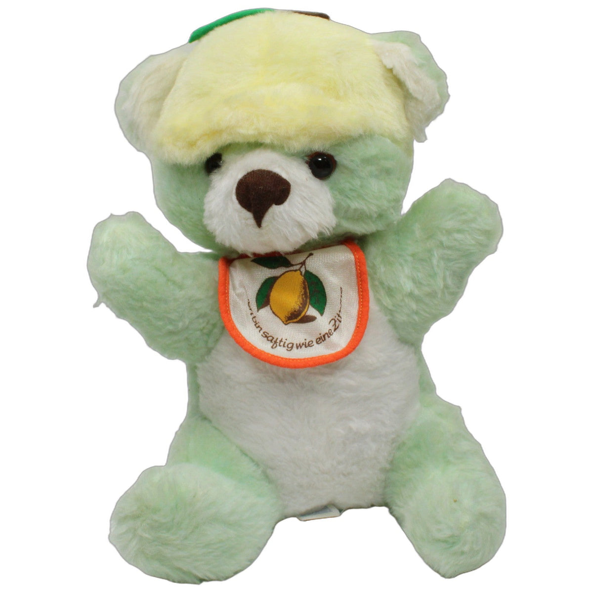 123000027502 Tolone Süßer Bär mit Lätzchen "Ich bin saftig wie eine Zitrone" Kuscheltier Kumpel Leo 28cm _Vintage_ Bär